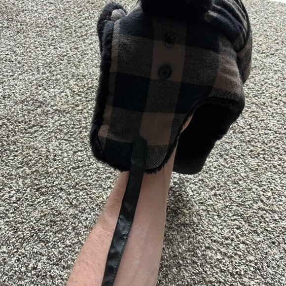 Peter Grimm Hat, Womens One Size Black Faux Fur Lined Bomber Hat, Cotton Lining - Picture 4 of 7